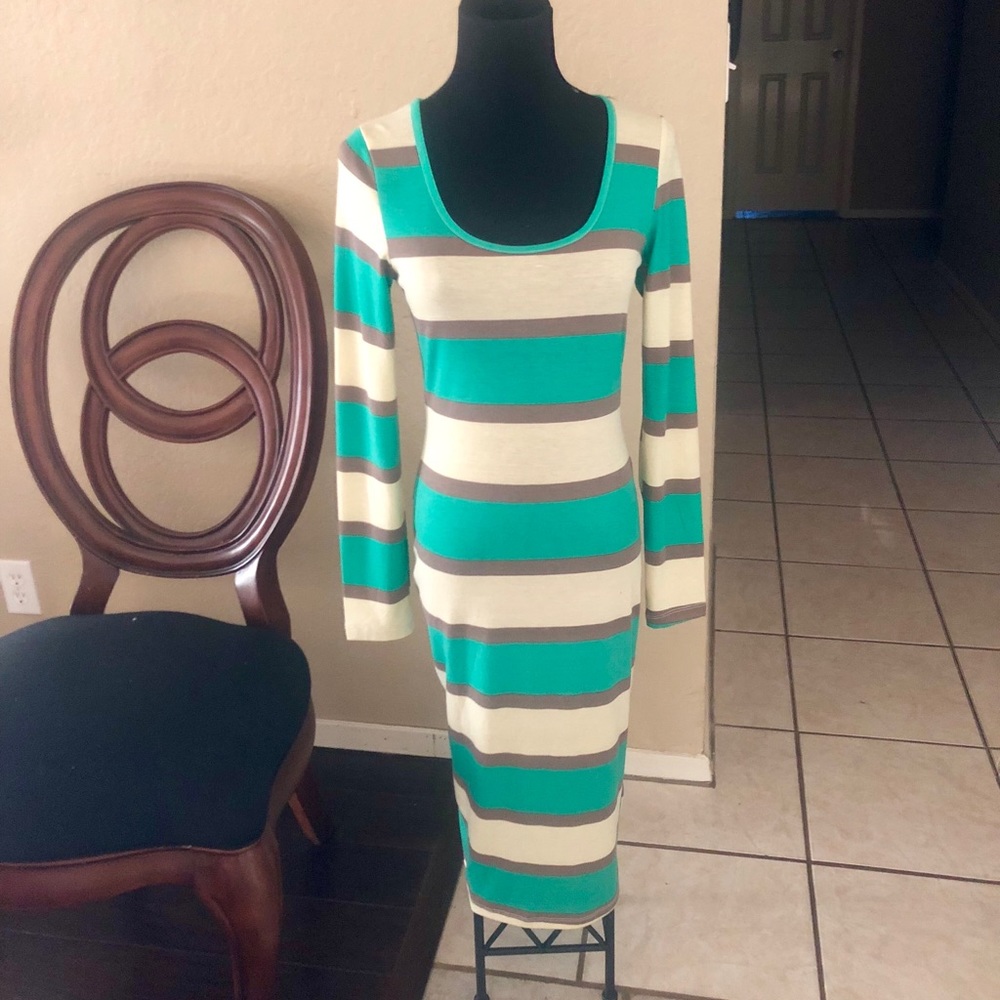 Soft knit striped dress, size small.